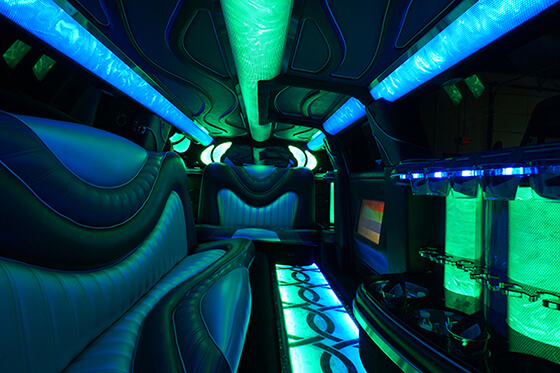 led lights in a limousine