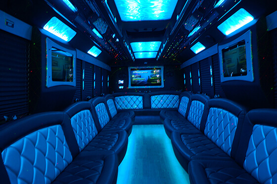 premium party bus lounge