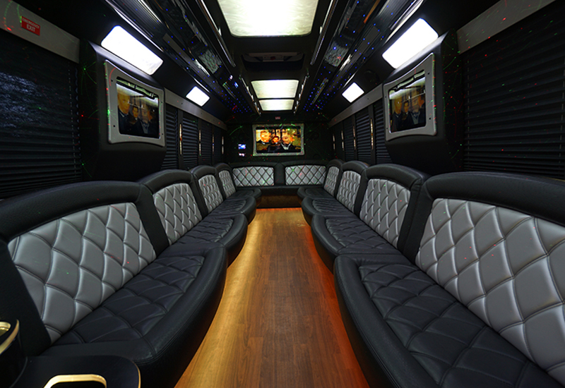 elegant limousine bus lounge